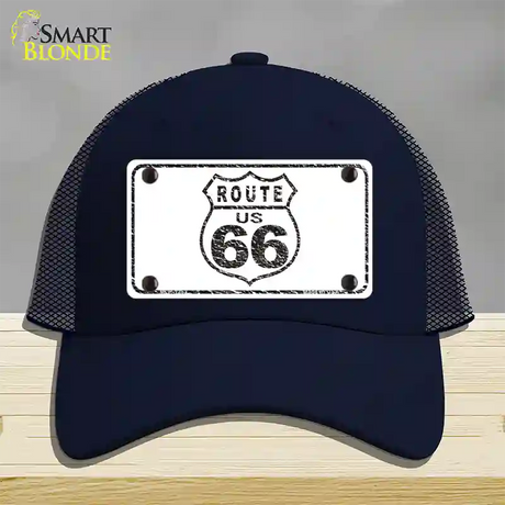 Route 66 Distressed Novelty License Plate Hat Mesh / Navy