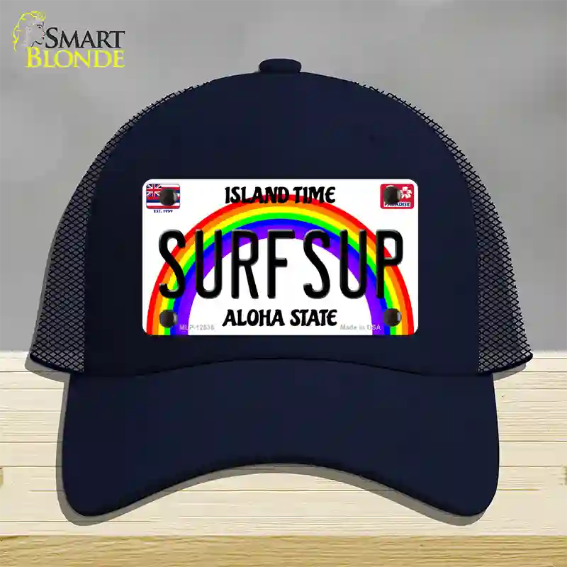 Surfsup Hawaii Novelty License Plate Hat Mesh / Navy