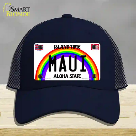 Maui Hawaii Novelty License Plate Hat Mesh / Navy