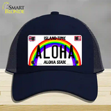 Aloha Hawaii Novelty License Plate Hat Mesh / Navy