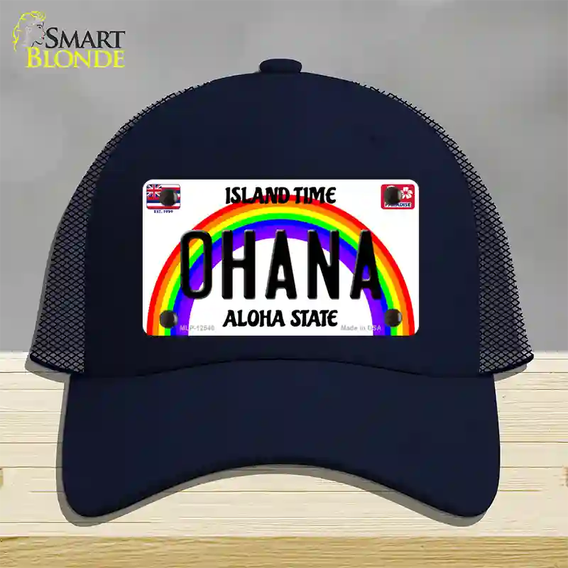 Ohana Hawaii Novelty License Plate Hat Mesh / Navy