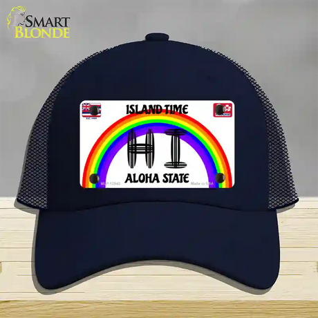 Hawaii Surfboard Novelty License Plate Hat Mesh / Navy