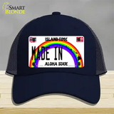 Made In Hawaii Silhouette Novelty License Plate Hat Mesh / Navy