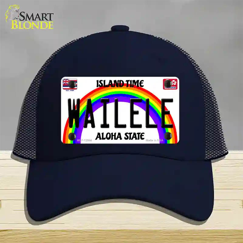 Wailele Hawaii Novelty License Plate Hat Mesh / Navy