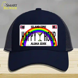 Happy Hour Hawaii Novelty License Plate Hat Mesh / Navy