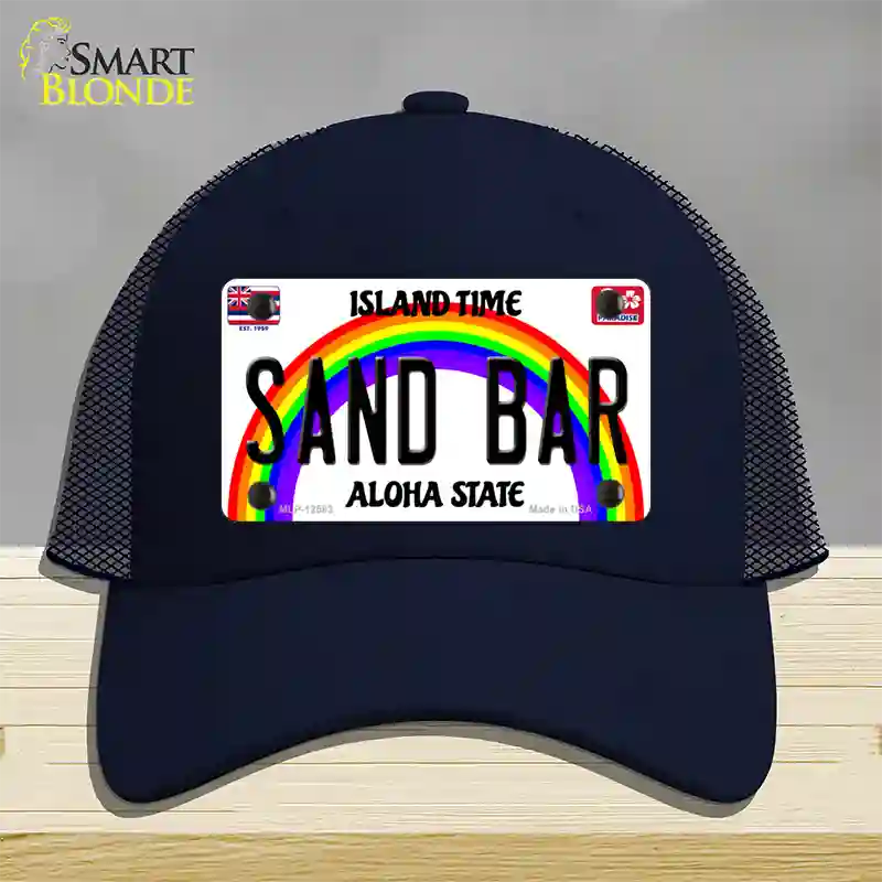 Sand Bar Hawaii Novelty License Plate Hat Mesh / Navy