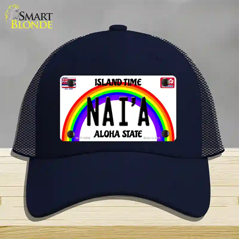 Naia Hawaii Novelty License Plate Hat Mesh / Navy