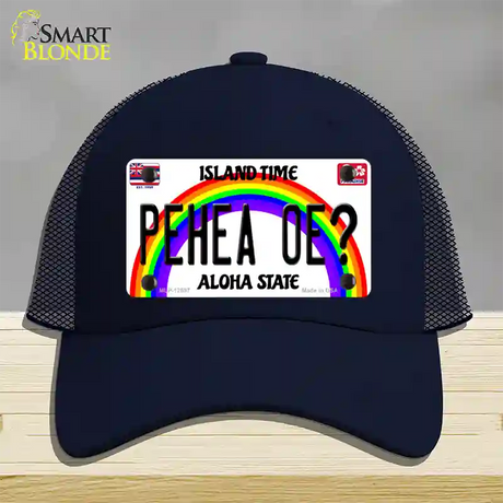 Pehea Oe Hawaii Novelty License Plate Hat Mesh / Navy