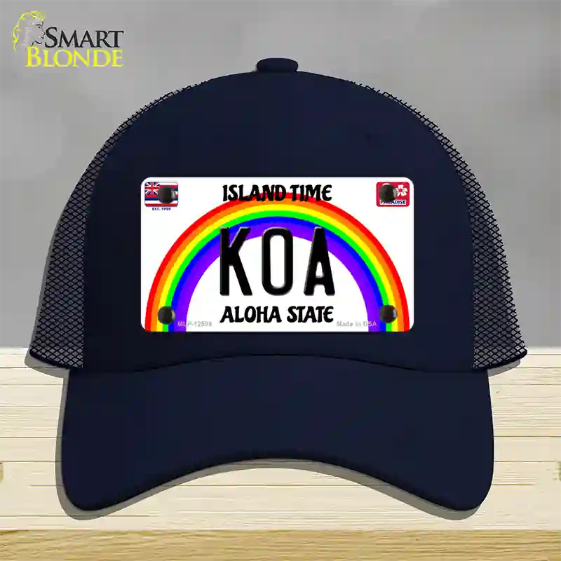 Koa Hawaii Novelty License Plate Hat Mesh / Navy