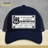 Route 66 The Mother Road Novelty License Plate Hat Mesh / Navy