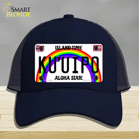 Ku Uipo Hawaii Novelty License Plate Hat Mesh / Navy