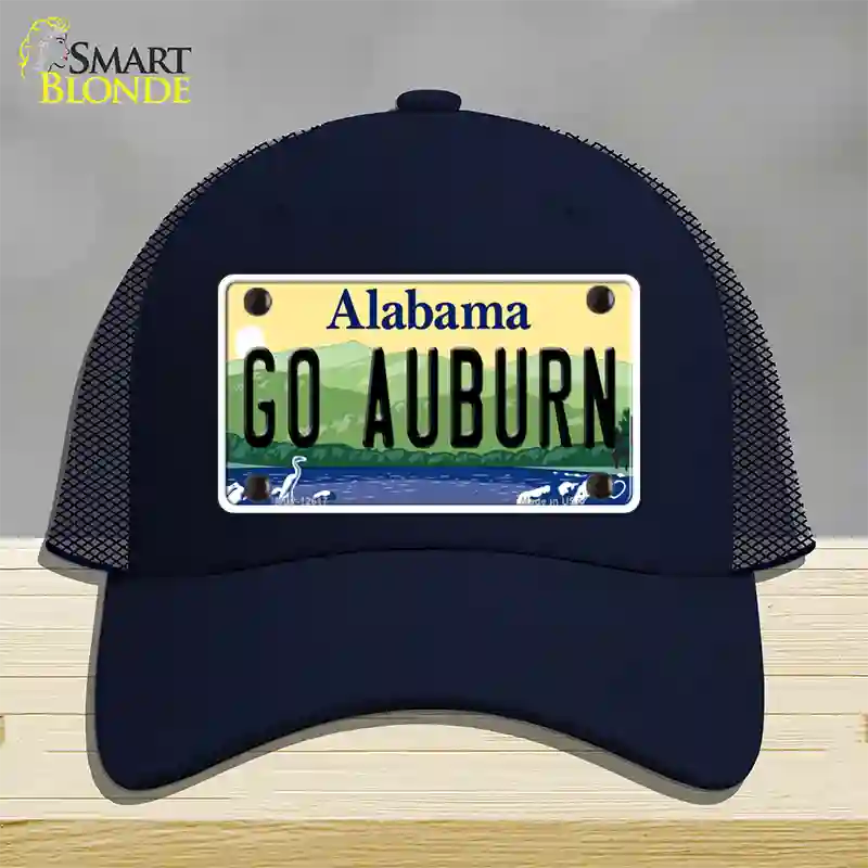 Go Auburn Novelty License Plate Hat Mesh / Navy