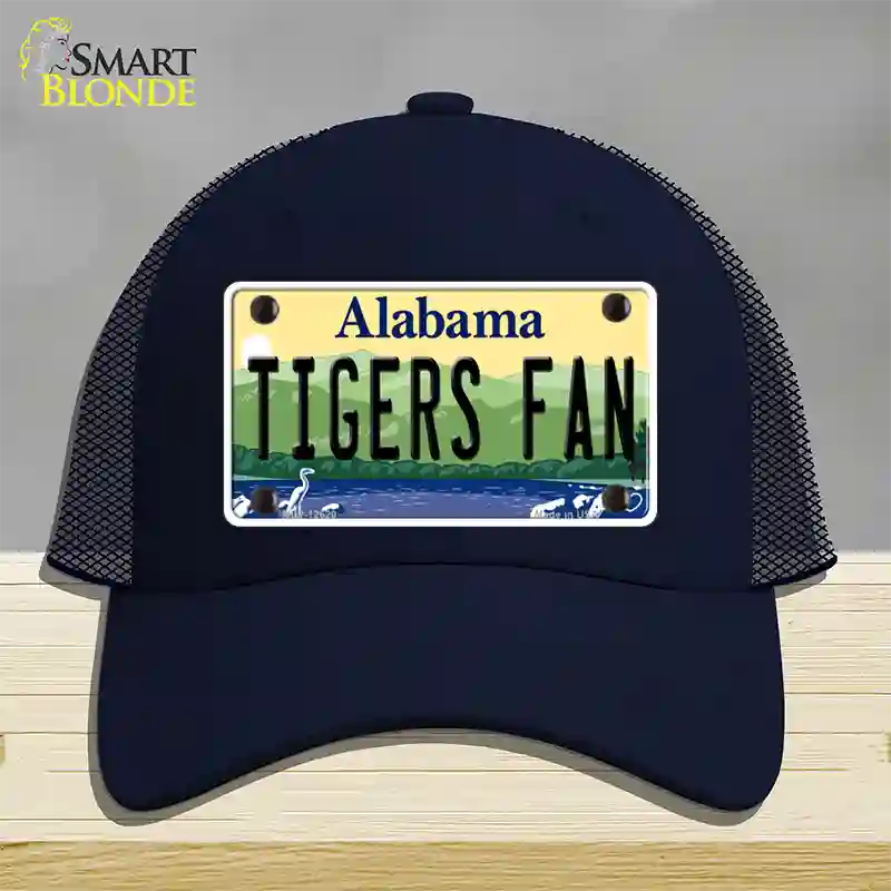 Tigers Fan Novelty License Plate Hat Mesh / Navy