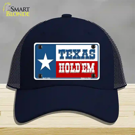 Texas Hold Em Novelty License Plate Hat Mesh / Navy