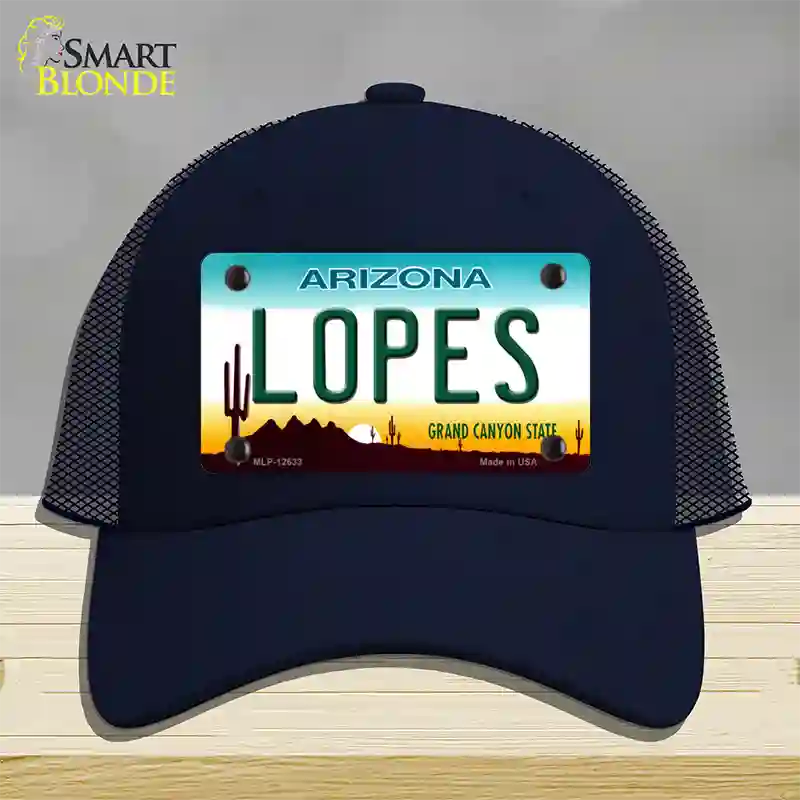 Lopes Novelty License Plate Hat Mesh / Navy