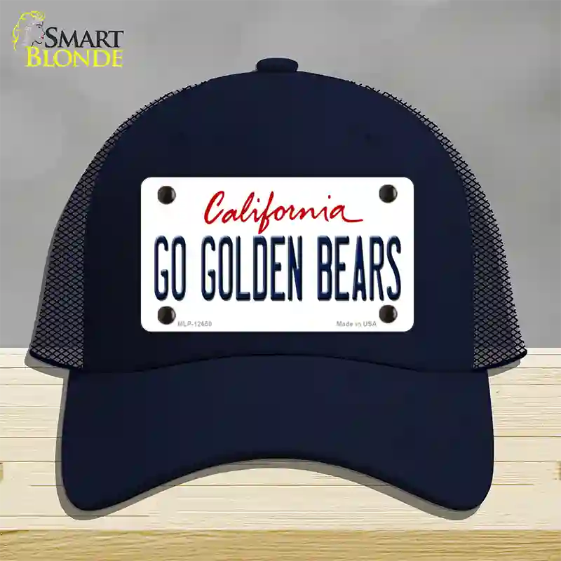 Go Golden Bears Novelty License Plate Hat Mesh / Navy