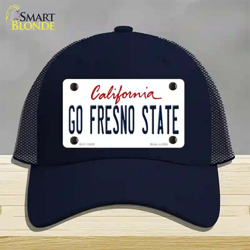 Go Fresno State Novelty License Plate Hat Mesh / Navy