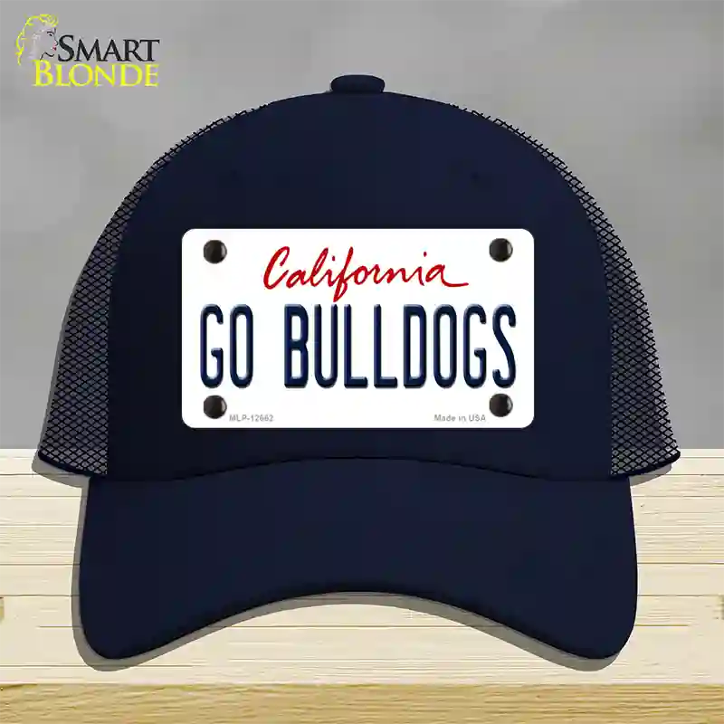 Go Bulldogs Novelty License Plate Hat Mesh / Navy