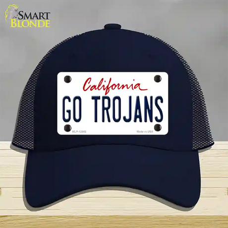 Go Trojans Novelty License Plate Hat Mesh / Navy