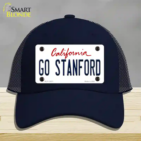 Go Stanford Novelty License Plate Hat Mesh / Navy