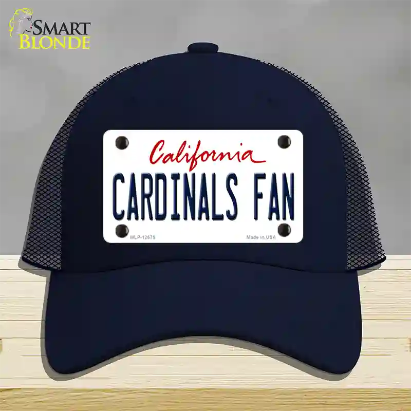 Cardinals Fan Novelty License Plate Hat Mesh / Navy