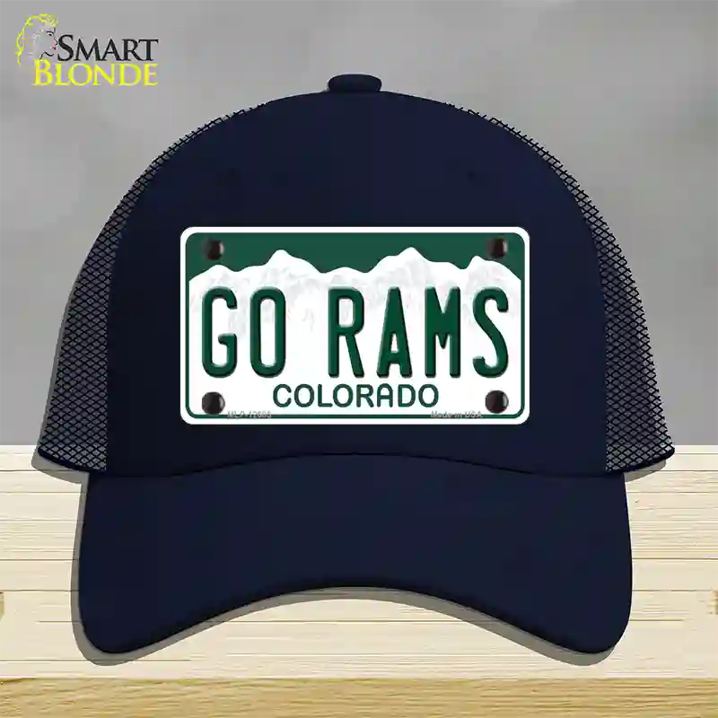 Go Rams Novelty License Plate Hat Mesh / Navy