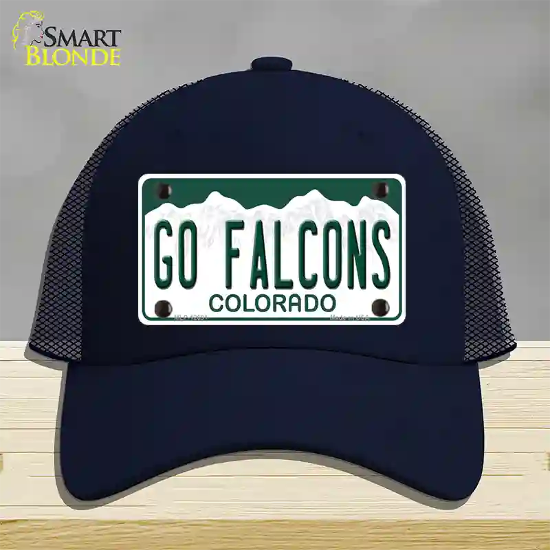 Go Falcons Novelty License Plate Hat Mesh / Navy