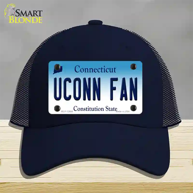 UConn Fan Novelty License Plate Hat Mesh / Navy