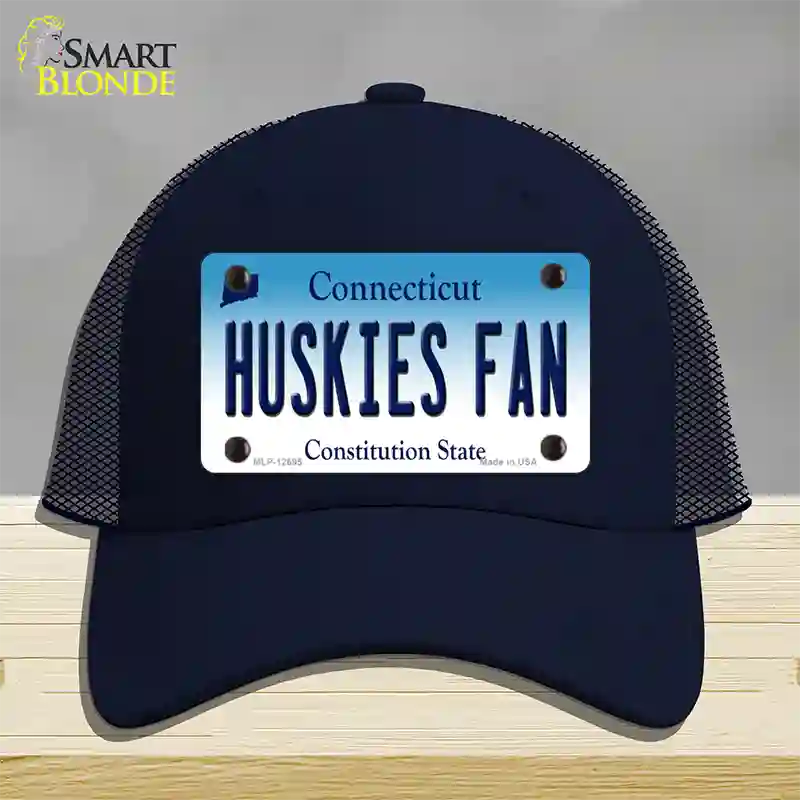 Huskies Fan Novelty License Plate Hat Mesh / Navy