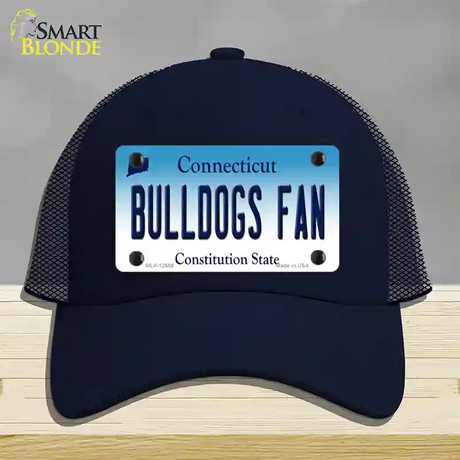 Bulldogs Fan Connecticut Novelty License Plate Hat Mesh / Navy