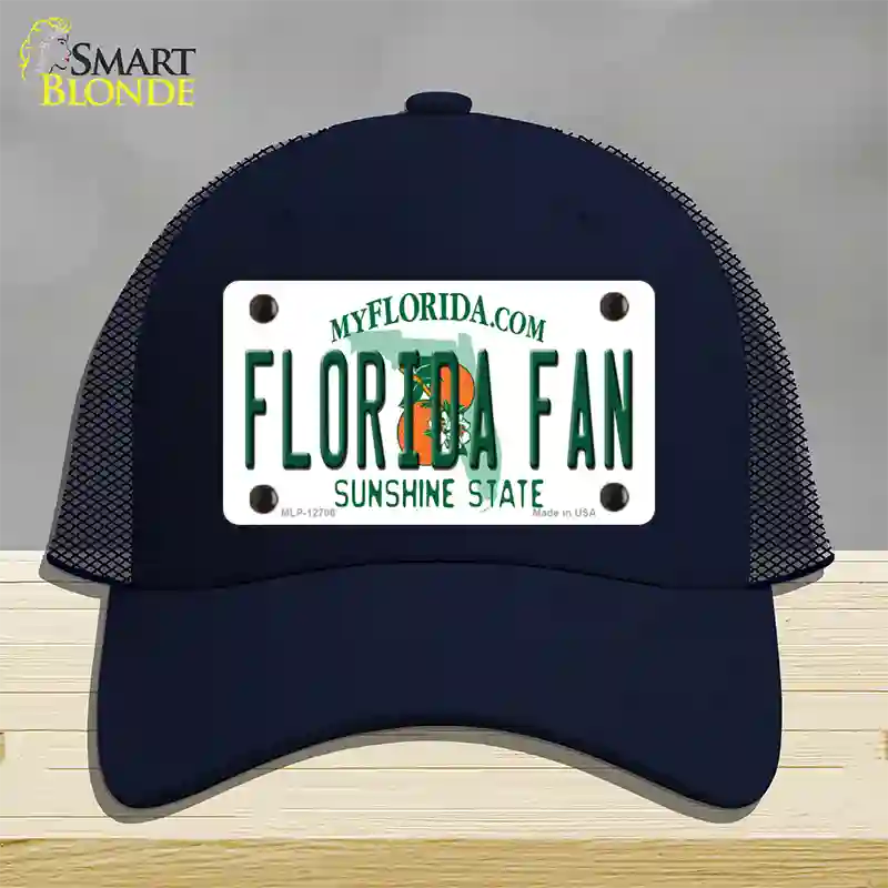 Florida Fan Novelty License Plate Hat Mesh / Navy