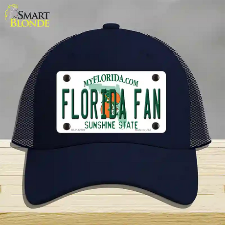 Florida Fan Novelty License Plate Hat Mesh / Navy