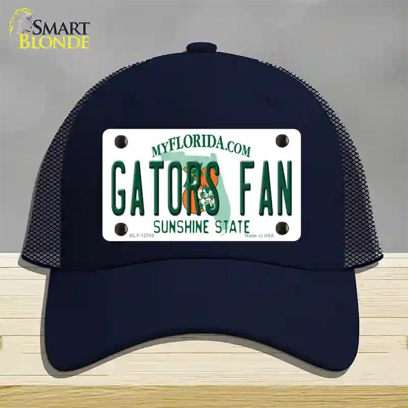 Gators Fan Novelty License Plate Hat Mesh / Navy