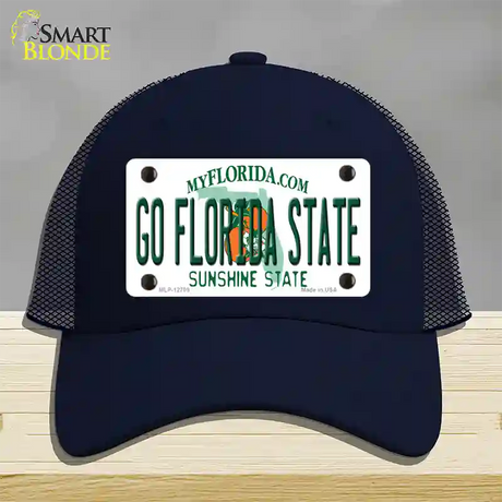 Go Florida State Novelty License Plate Hat Mesh / Navy