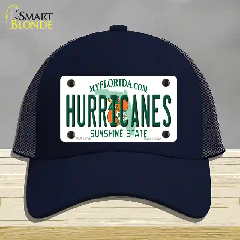 Hurricanes Novelty License Plate Hat Mesh / Navy