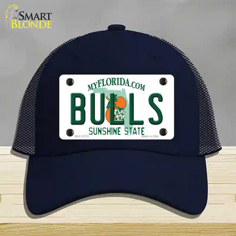 Bulls Novelty License Plate Hat Mesh / Navy