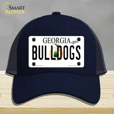 Bulldogs Georgia Peach Novelty License Plate Hat Mesh / Navy