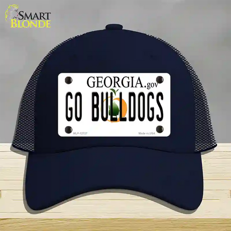 Go Bulldogs Georgia Novelty License Plate Hat Mesh / Navy