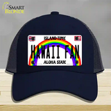 Hawaii Fan Novelty License Plate Hat Mesh / Navy