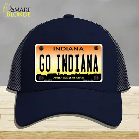 Go Indiana Novelty License Plate Hat Tag Mesh / Navy