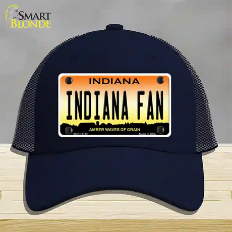 Indiana Fan Novelty License Plate Hat Tag Mesh / Navy