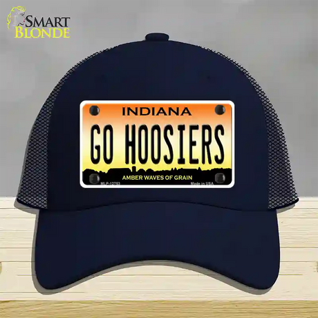 Go Hoosiers Novelty License Plate Hat Tag Mesh / Navy