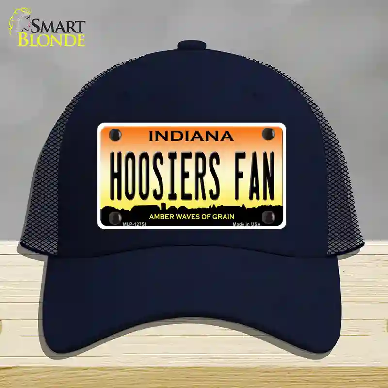 Hoosiers Fan Novelty License Plate Hat Tag Mesh / Navy