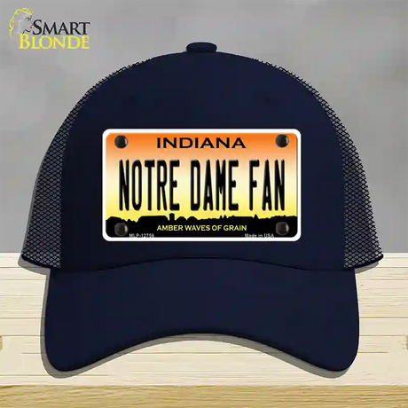 Notre Dame Fan Novelty License Plate Hat Tag Mesh / Navy