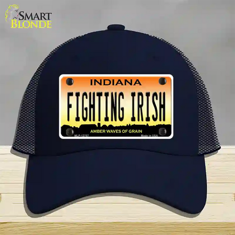 Fighting Irish Novelty License Plate Hat Tag Mesh / Navy