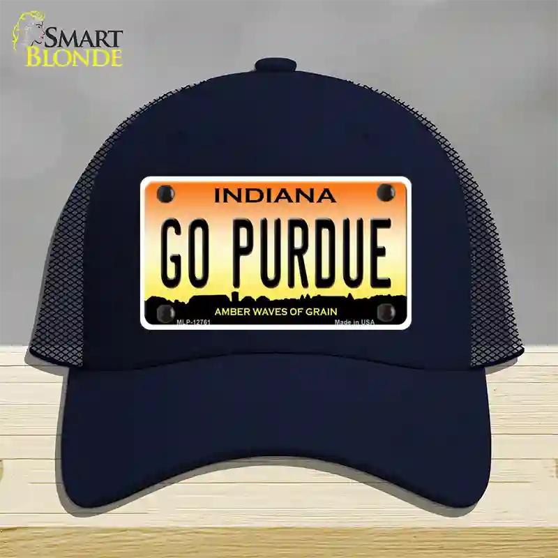 Go Purdue Novelty License Plate Hat Tag Mesh / Navy