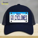 Go Cyclones Novelty License Plate Hat Tag Mesh / Navy