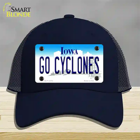 Go Cyclones Novelty License Plate Hat Tag Mesh / Navy