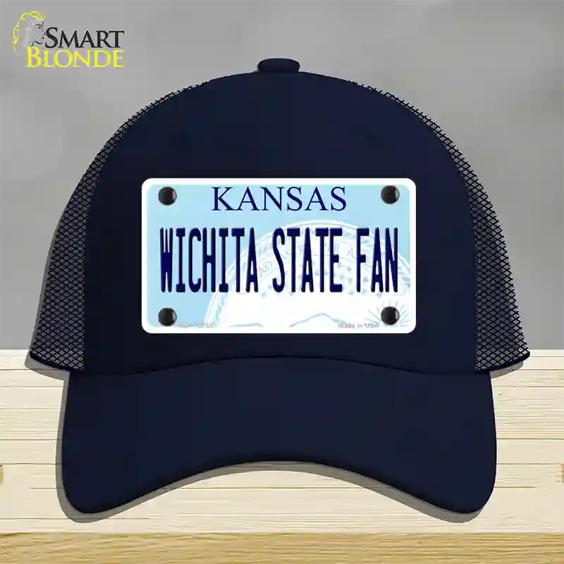 Wichita State Fan Novelty License Plate Hat Tag Mesh / Navy