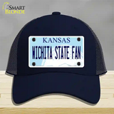 Wichita State Fan Novelty License Plate Hat Tag Mesh / Navy